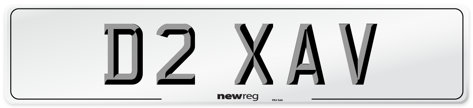D2 XAV Number Plate from New Reg